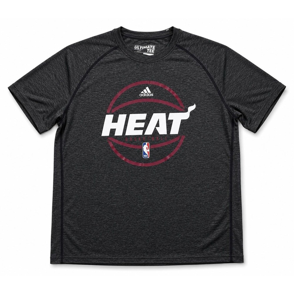 Adidas Miami Heat Gray Ultimate Tee Climacool  Medium NBA Basketball